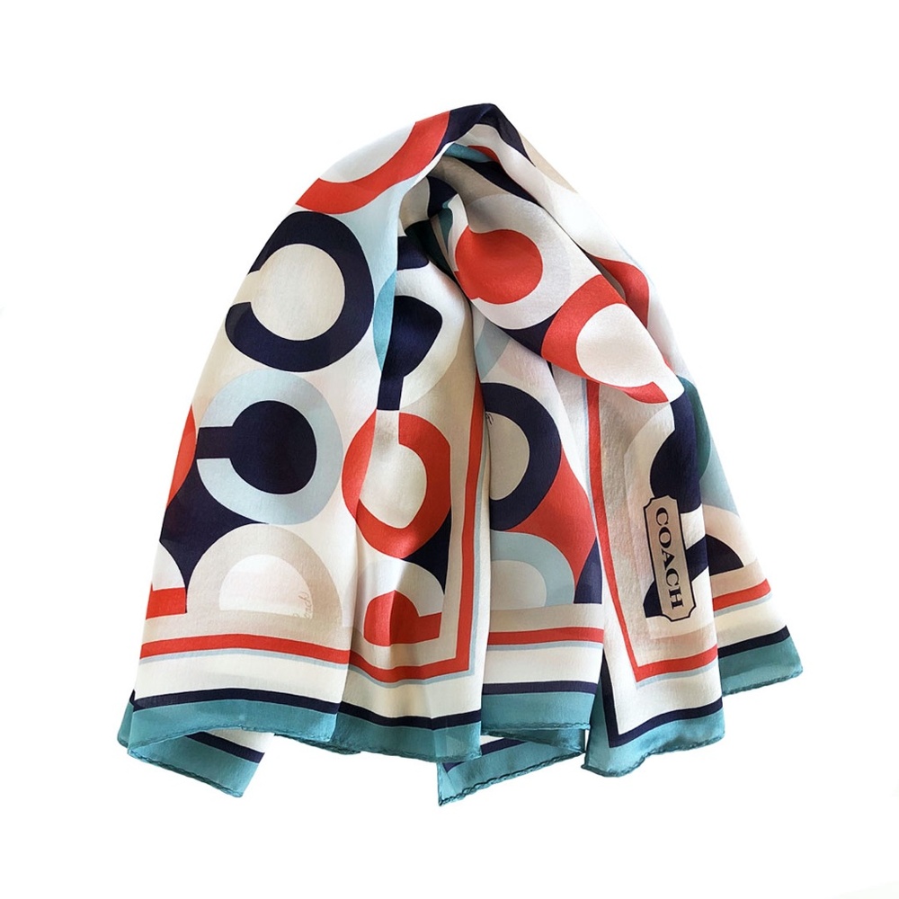 Coach Signature Logo Silk Scarf